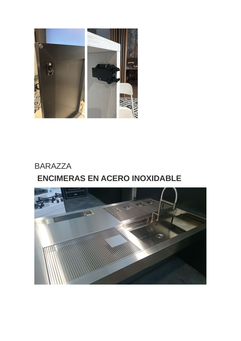 Encimera de acero inoxidable Barazza — fotografía del documento fuente